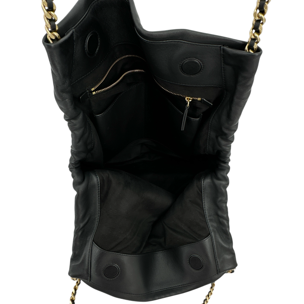 VERONICA BEARD Leather Slouch Bag in Black Veronica Beard