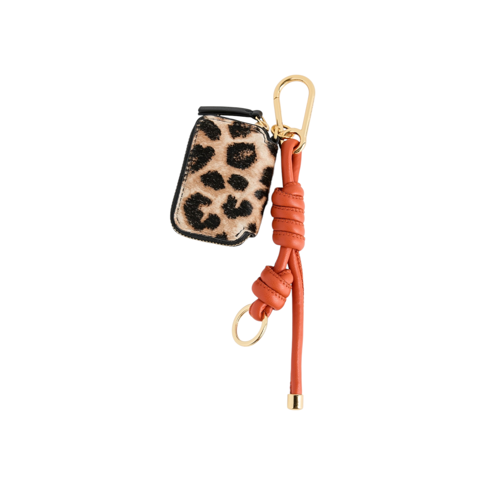 VERONICA BEARD Leopard Zip Pouch Bag Charm Dark Acorn Veronica Beard