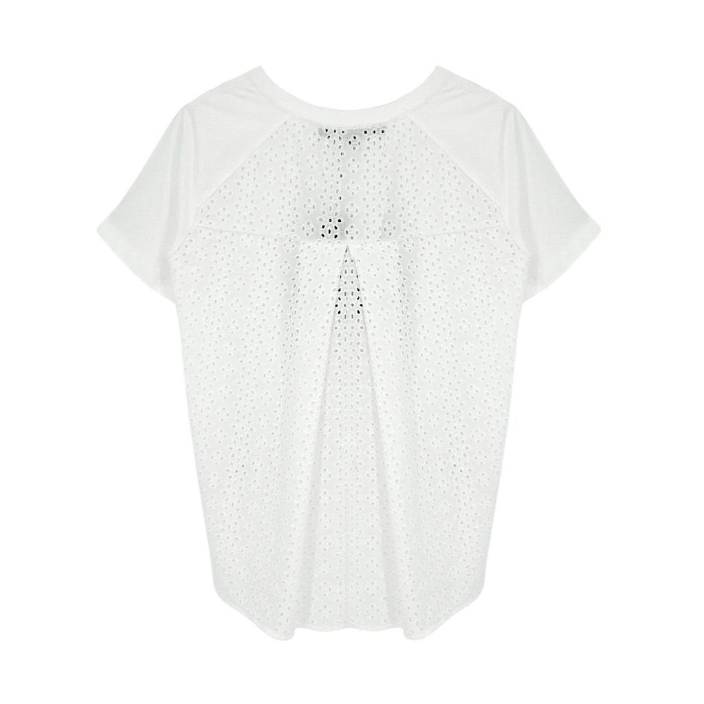 VERONICA BEARD Mauna Eyelet Tee in White S Veronica Beard
