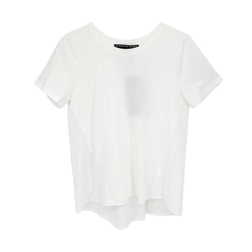 VERONICA BEARD Mauna Eyelet Tee in White S Veronica Beard
