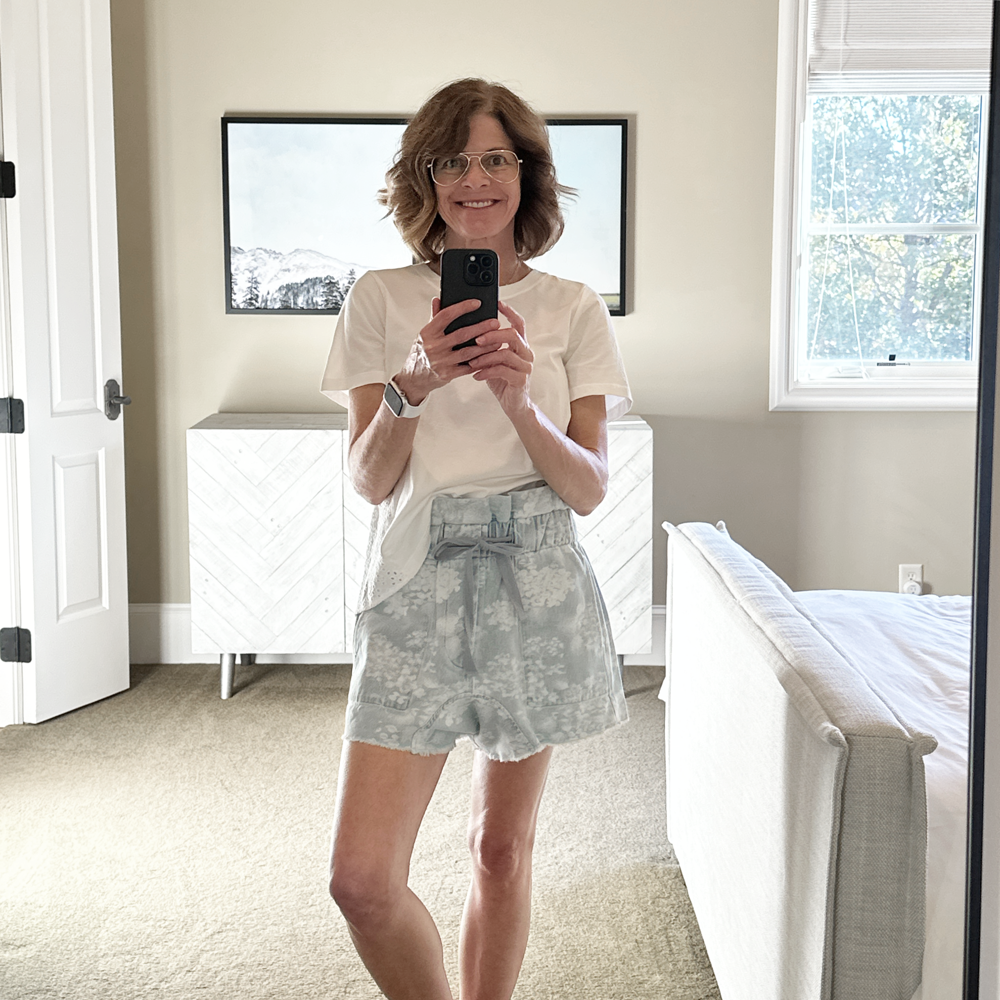 VERONICA BEARD Mauna Eyelet Tee in White S Veronica Beard