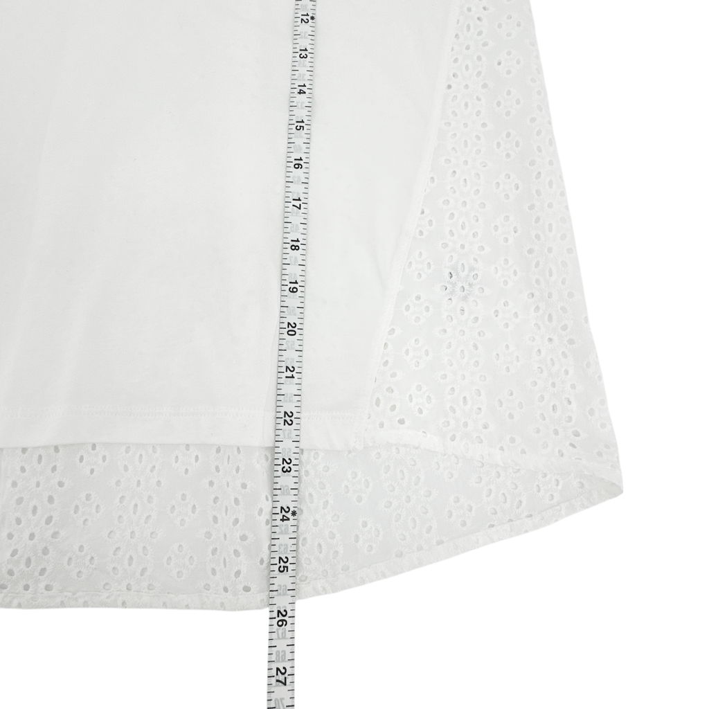 VERONICA BEARD Mauna Eyelet Tee in White S Veronica Beard