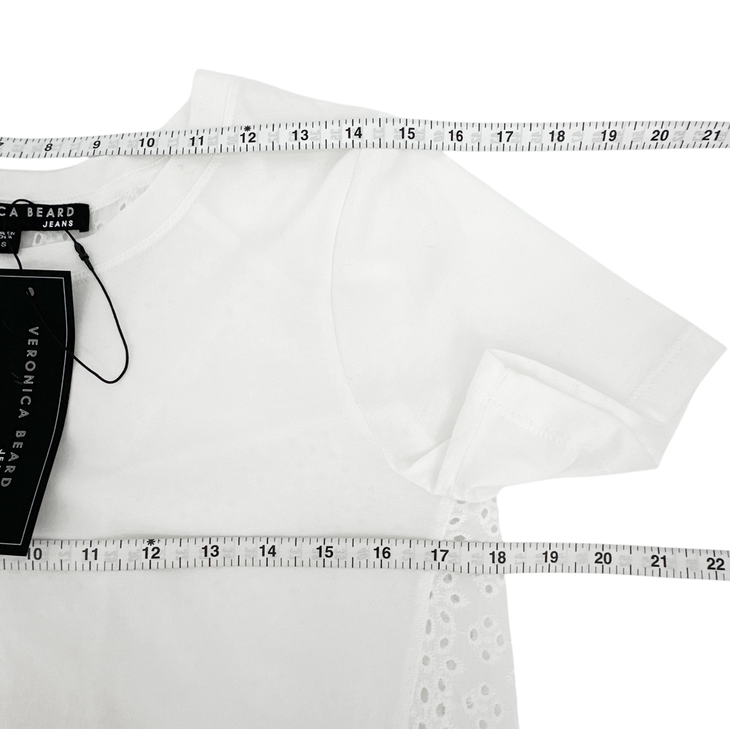 VERONICA BEARD Mauna Eyelet Tee in White S Veronica Beard