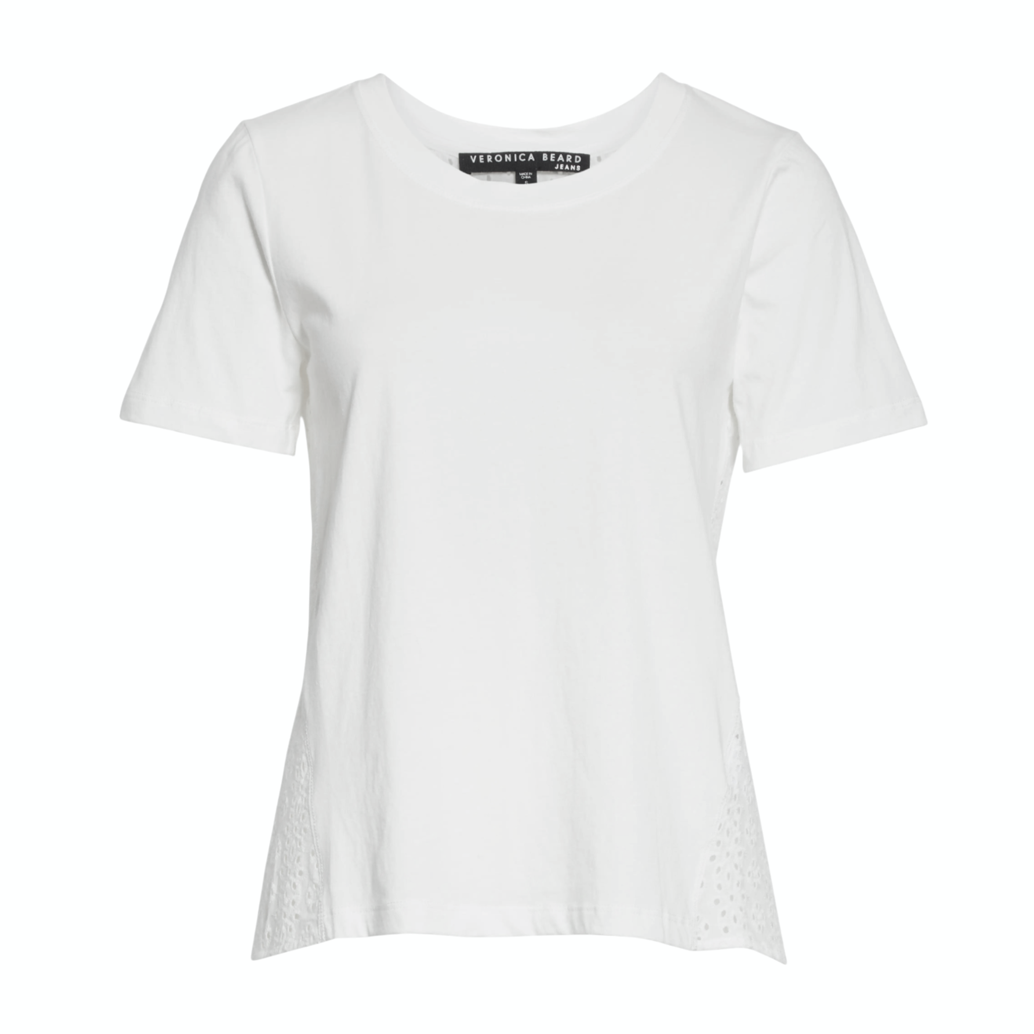 VERONICA BEARD Mauna Eyelet Tee in White S Veronica Beard