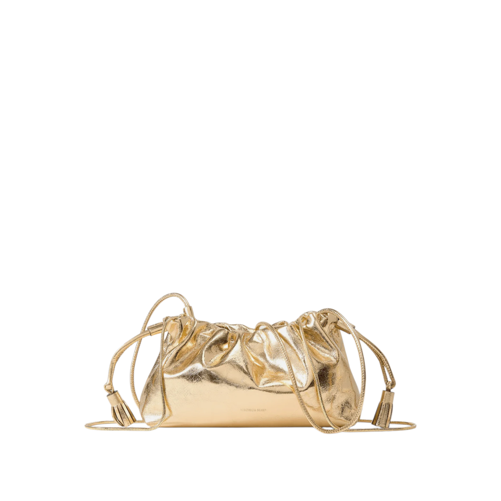 VERONICA BEARD Small Metallic Stash Bag in Gold Veronica Beard