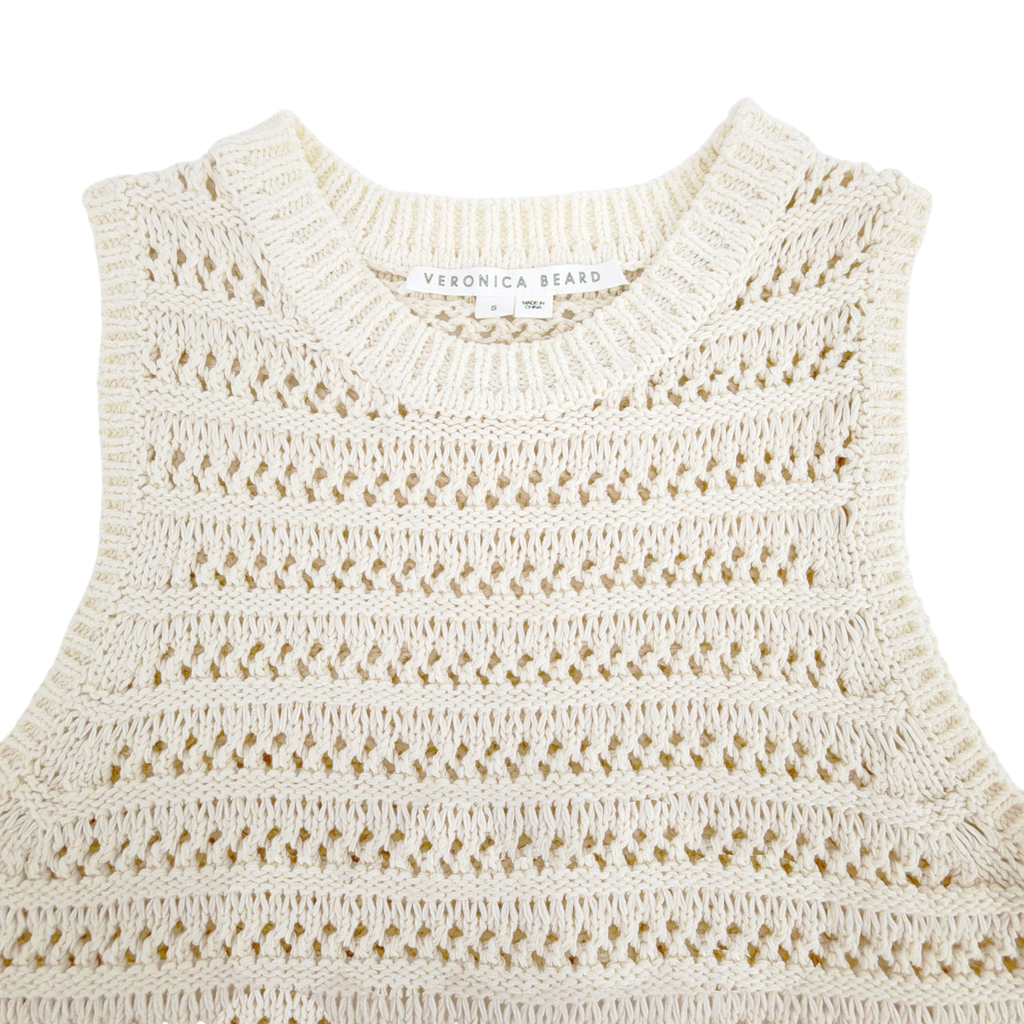 VERONICA BEARD Sade Mixed Media Tank in Ivory S Veronica Beard