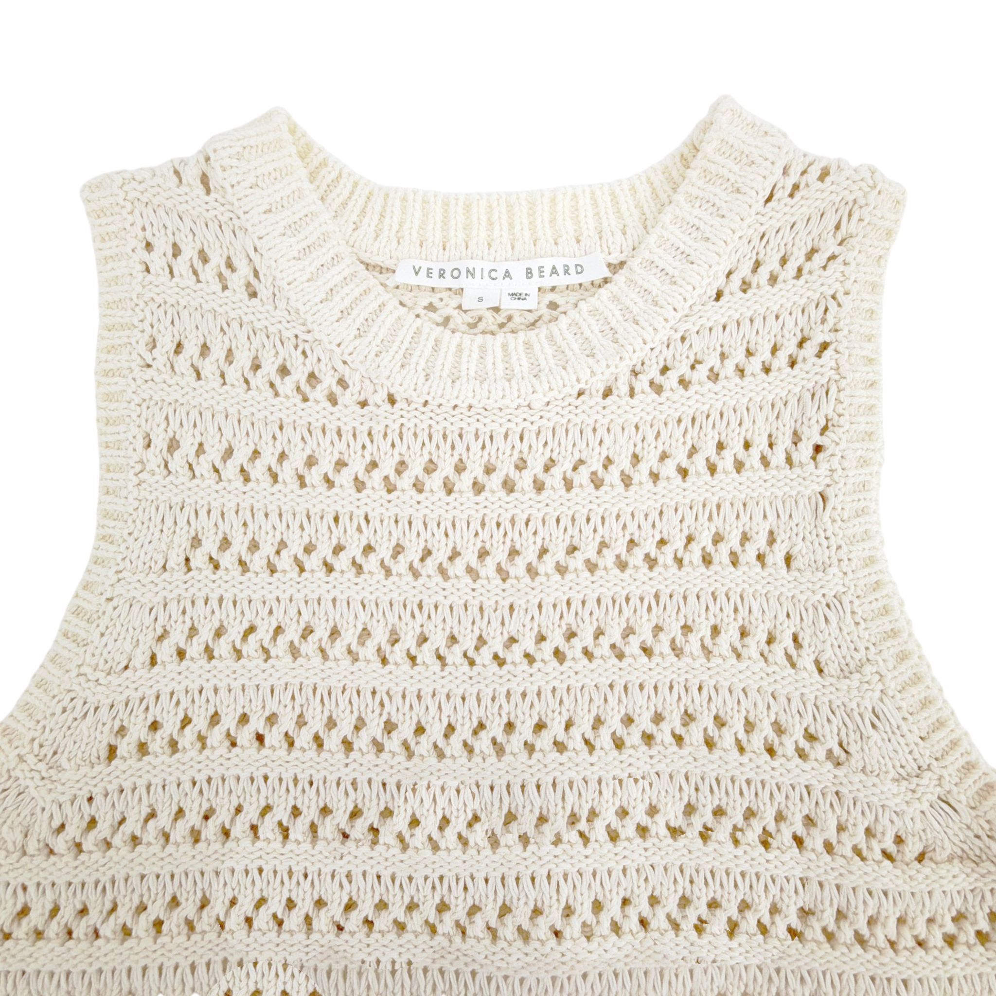 VERONICA BEARD Sade Mixed Media Tank in Ivory S Veronica Beard