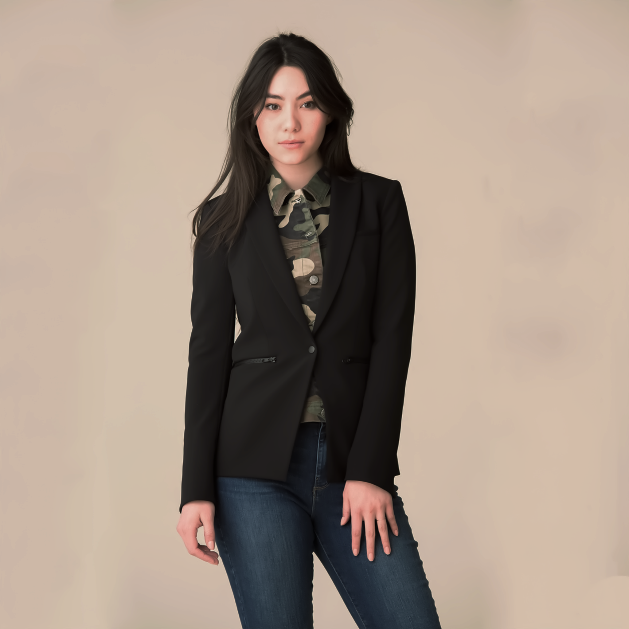VERONICA BEARD Slate Camo Dickey Veronica Beard
