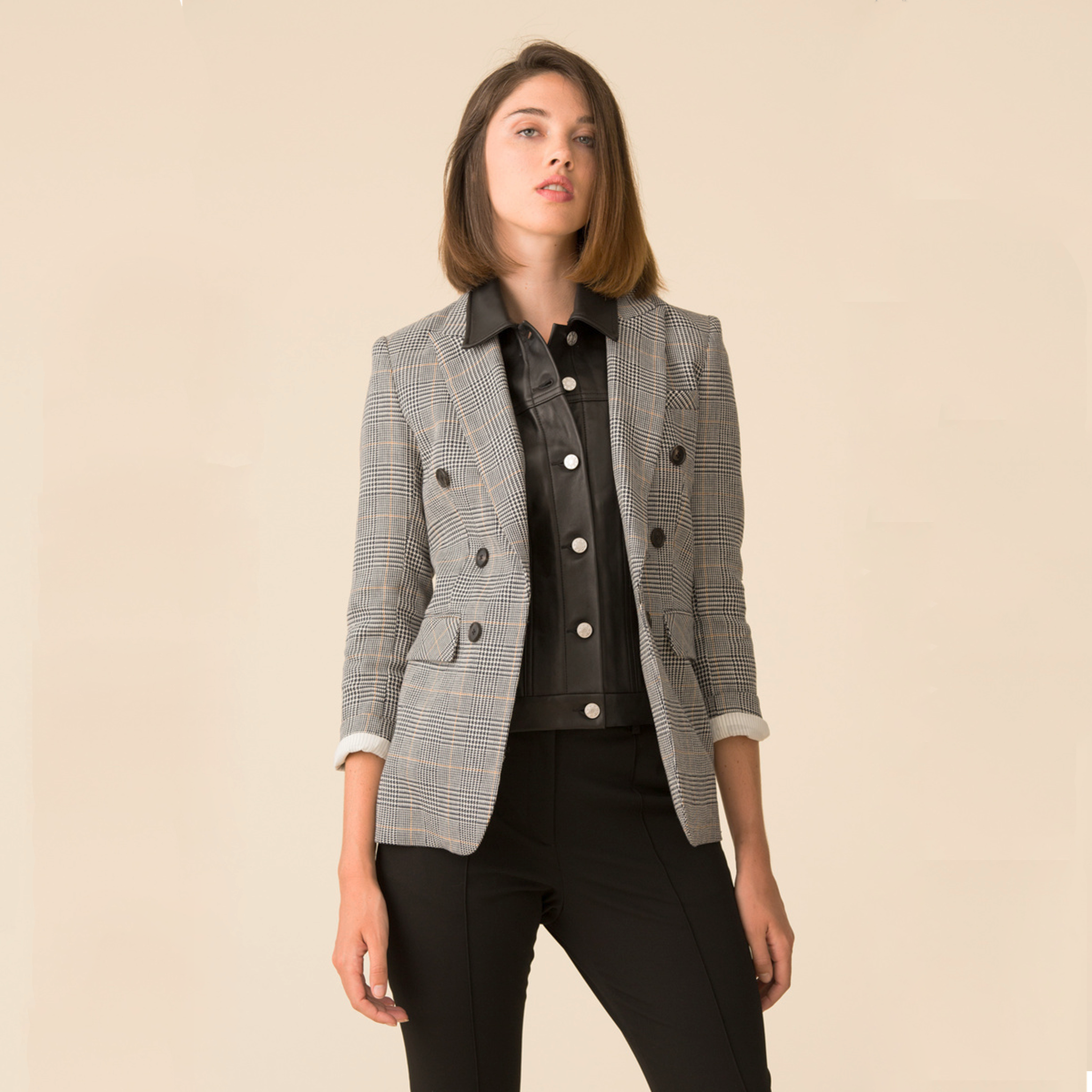 VERONICA BEARD Slate Dickey Lamb Leather Veronica Beard