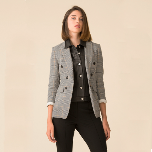 VERONICA BEARD Slate Dickey Lamb Leather Veronica Beard