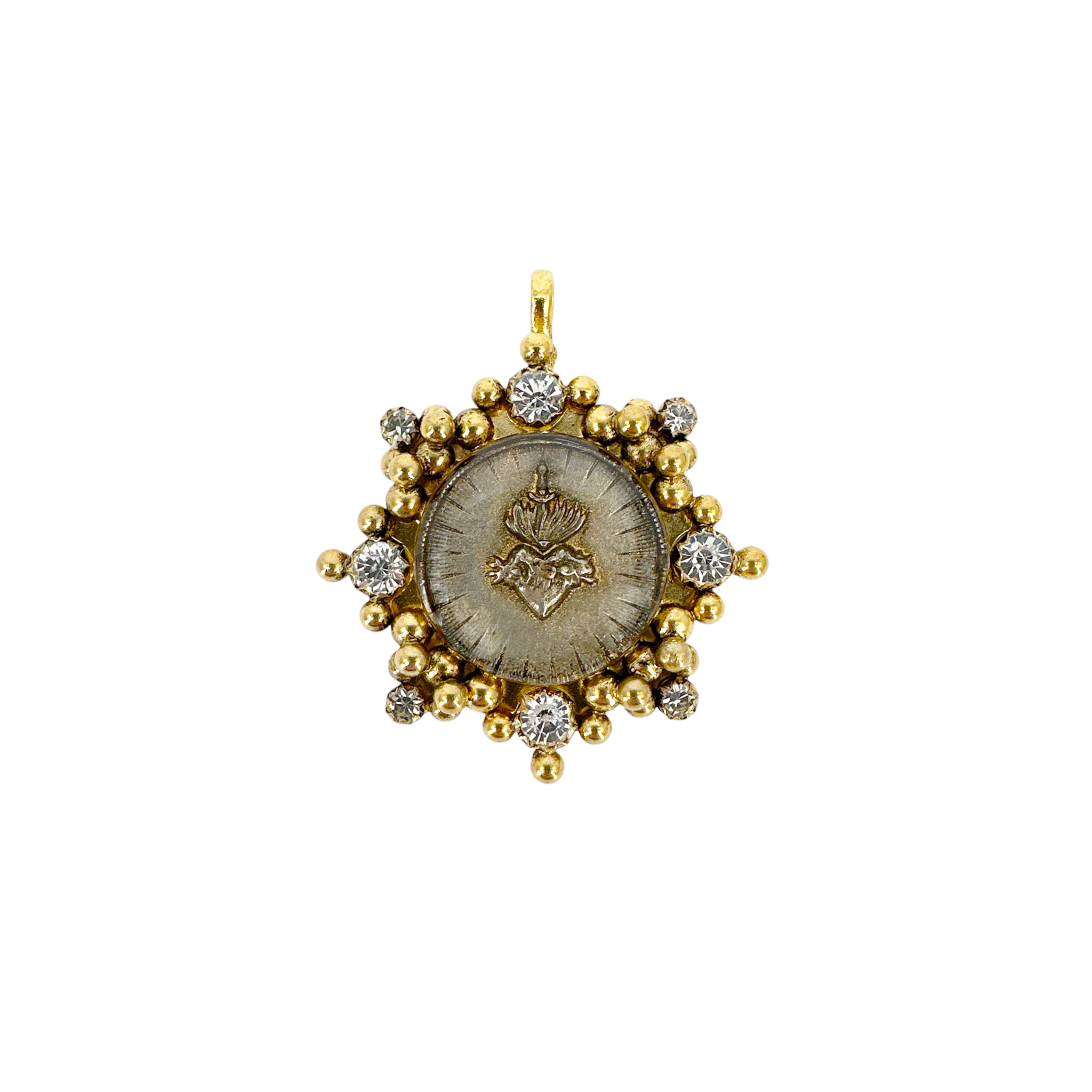 VIRGINS SAINTS & ANGELS VSA Cloister Sacred Heart Medallion in Gold Virgins Saints & Angels