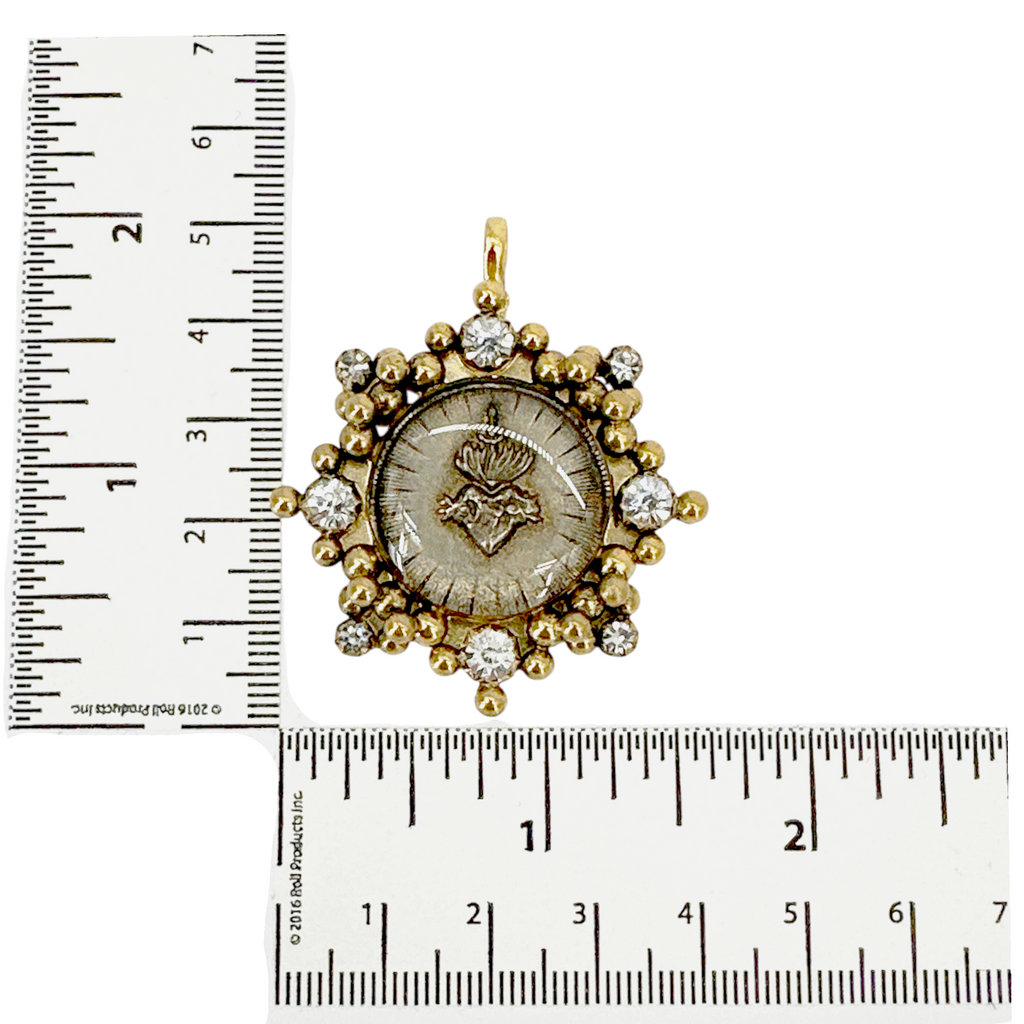 VIRGINS SAINTS & ANGELS VSA Cloister Sacred Heart Medallion in Gold Virgins Saints & Angels