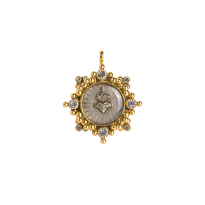 VIRGINS SAINTS & ANGELS VSA Cloister Sacred Heart Medallion in Gold