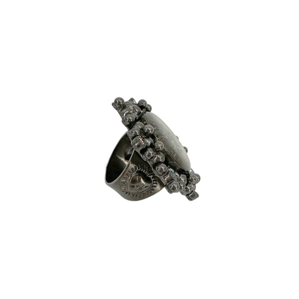 VIRGINS SAINTS & ANGELS VSA Cloister Sacred Heart Ring Gunmetal Size 6 Virgins Saints & Angels
