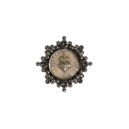 VIRGINS SAINTS & ANGELS VSA Cloister Sacred Heart Ring Gunmetal Size 6 Virgins Saints & Angels