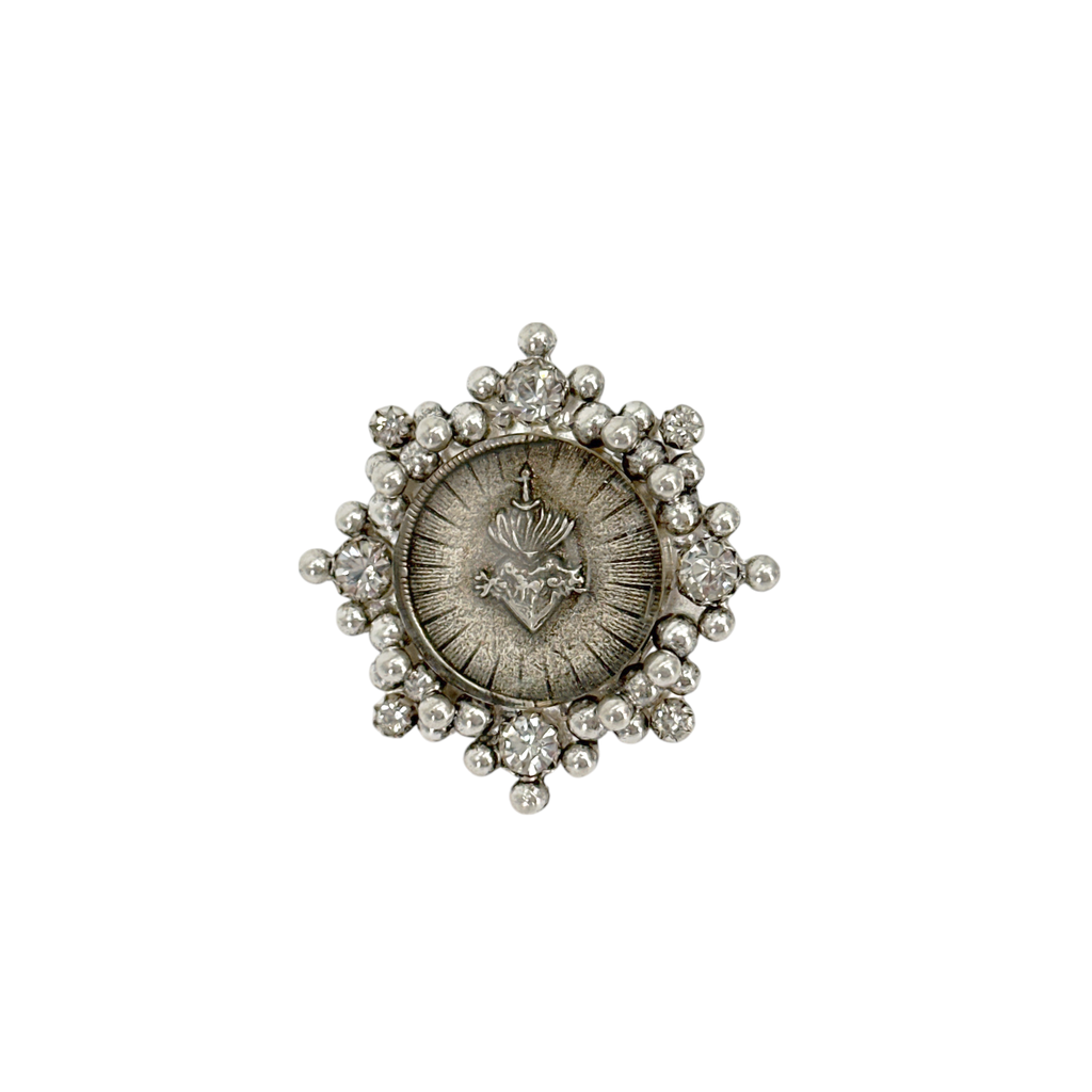 VIRGINS SAINTS & ANGELS VSA Cloister Sacred Heart Ring Silver Size 6 Virgins Saints & Angels