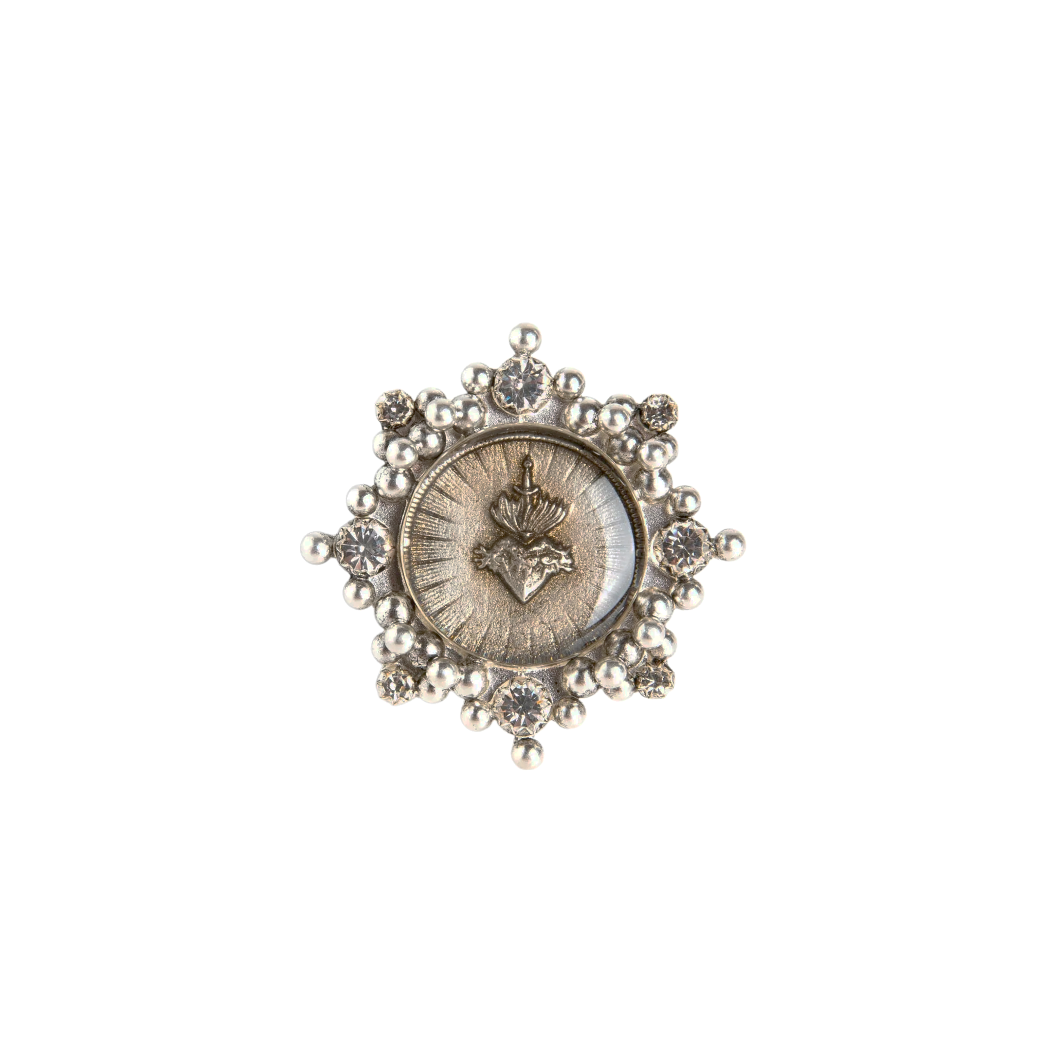 VIRGINS SAINTS & ANGELS VSA Cloister Sacred Heart Ring Silver Size 6 Virgins Saints & Angels