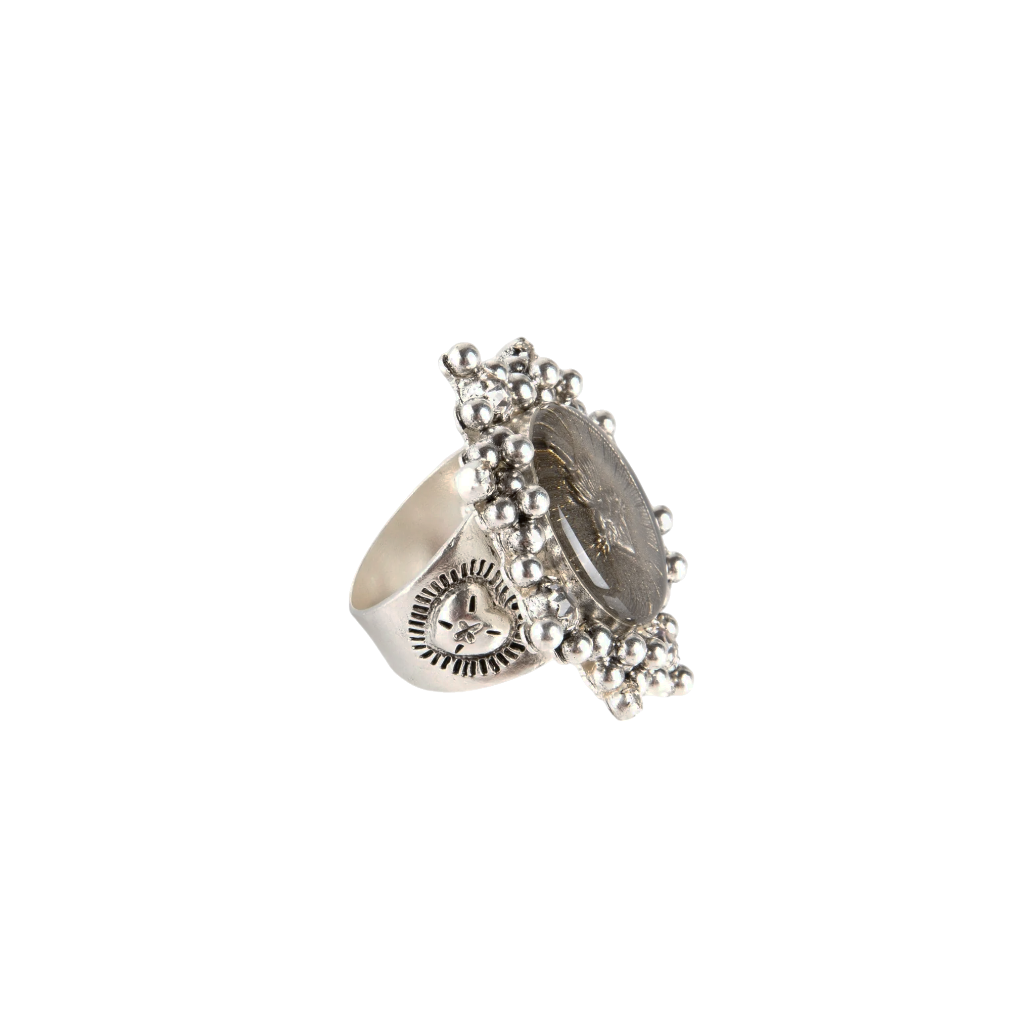 VIRGINS SAINTS & ANGELS VSA Cloister Sacred Heart Ring Silver Size 6 Virgins Saints & Angels