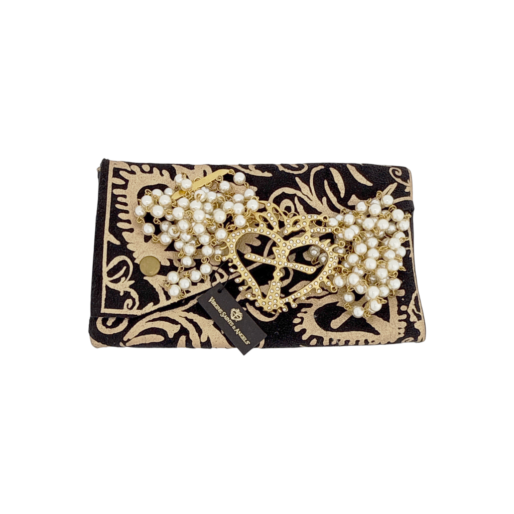 VIRGINS SAINTS & ANGELS VSA La Queen Collar in Cream Pearl & Gold Virgins Saints & Angels