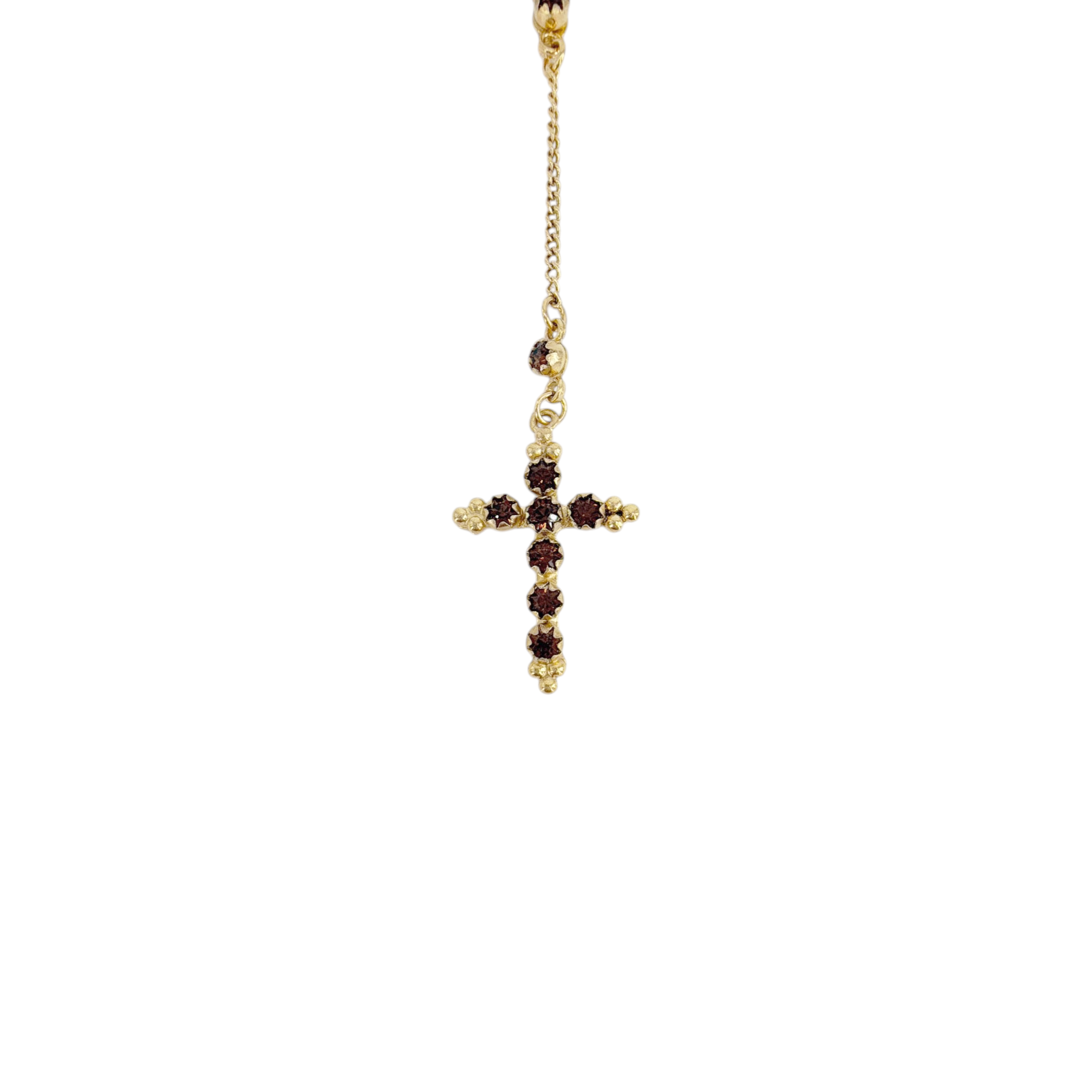 VIRGINS SAINTS & ANGELS VSA Maddie Rosary Necklace in Gold & Topaz Virgins Saints & Angels