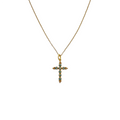 VIRGINS SAINTS & ANGELS VSA Madonna Cross Necklace in Pacific Opal & Gold Virgins Saints & Angels