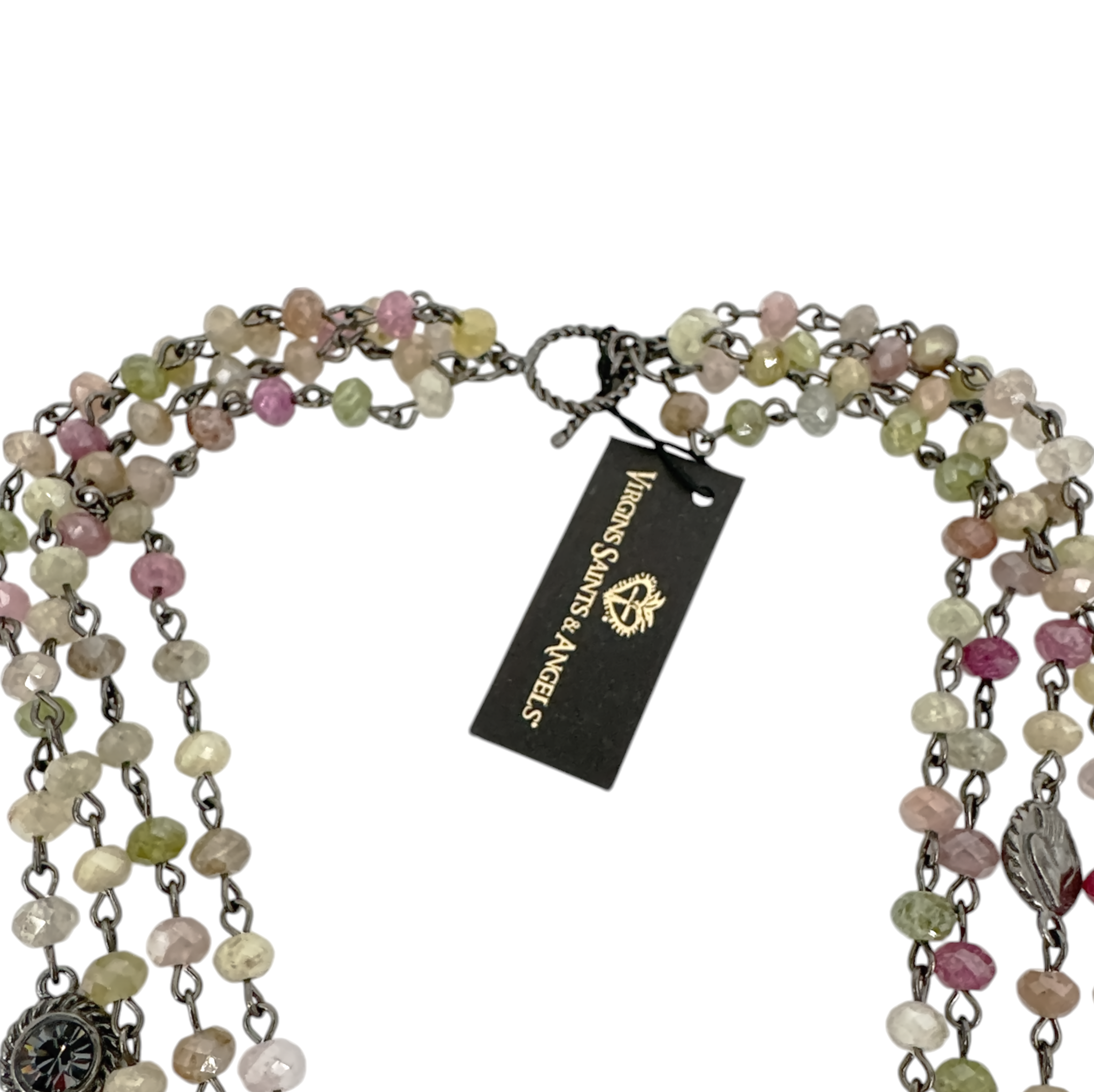 VIRGINS SAINTS & ANGELS VSA Magdalena Precious Sapphire Beads in Gunmetal Virgins Saints & Angels