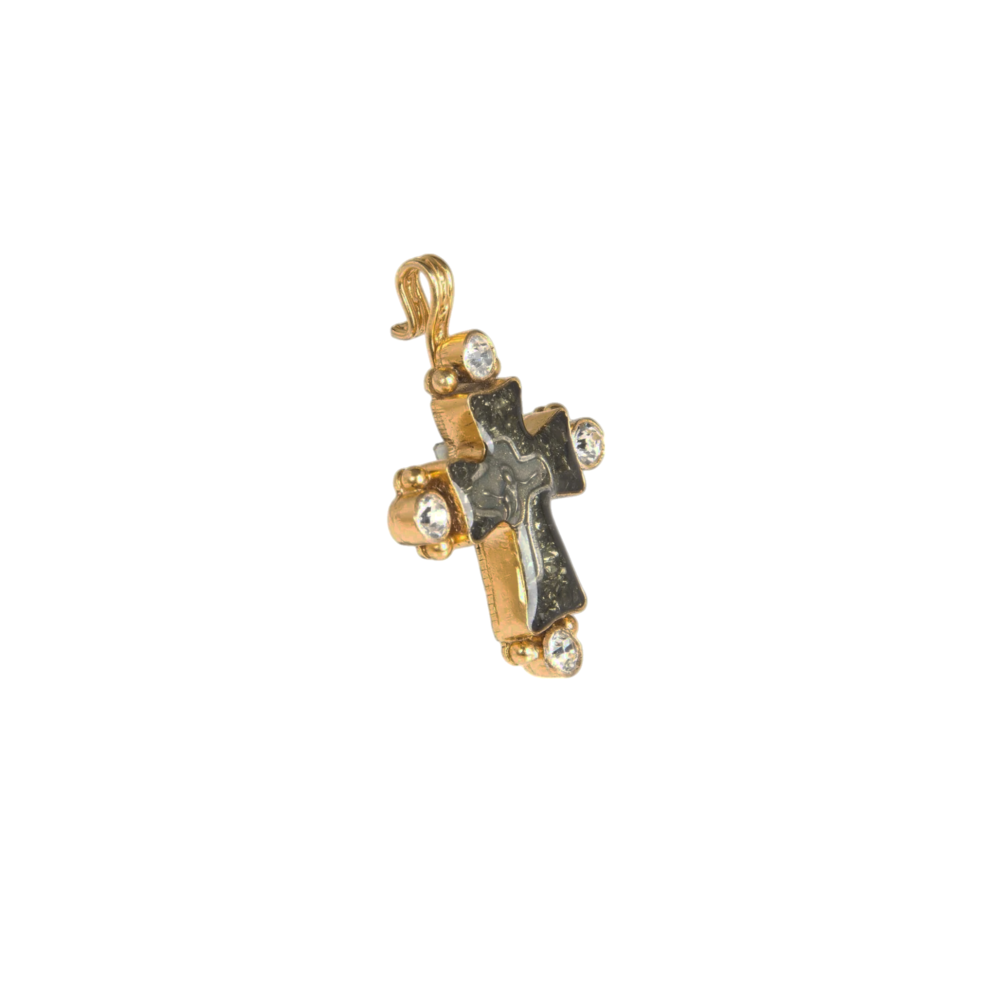 VIRGINS SAINTS & ANGELS VSA Maria Cross Medallion in Gold Virgins Saints & Angels