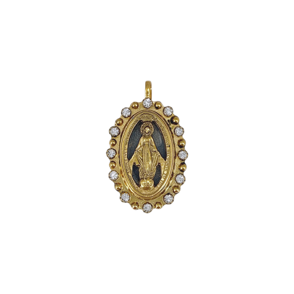 VIRGINS SAINTS & ANGELS VSA Milagrosa Medallion in Gold Virgins Saints & Angels