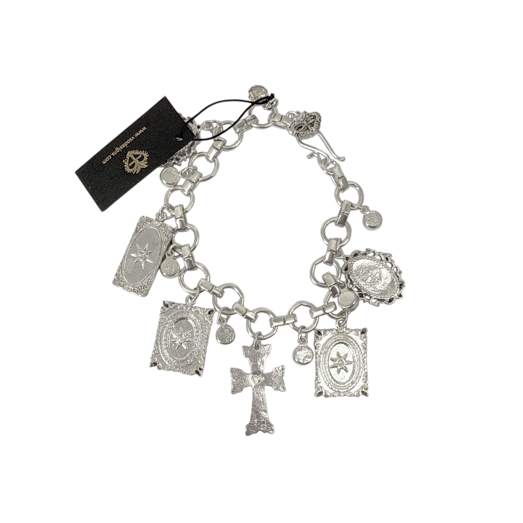 VIRGINS SAINTS & ANGELS VSA Retablo Framed Charm Bracelet Silver Virgins Saints & Angels