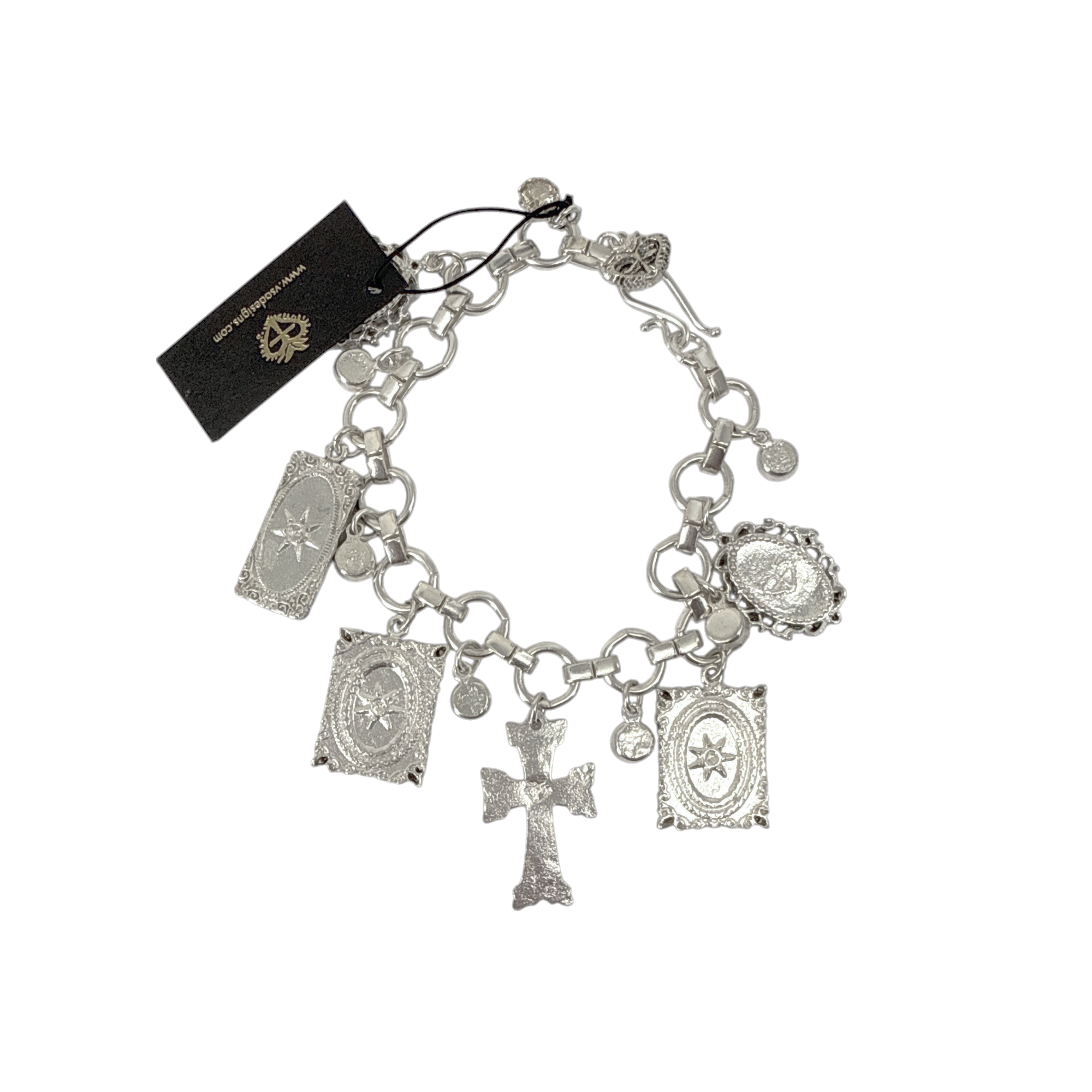 VIRGINS SAINTS & ANGELS VSA Retablo Framed Charm Bracelet Silver Virgins Saints & Angels