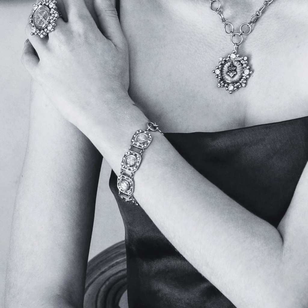 VIRGINS SAINTS & ANGELS VSA San Benito Square Bracelet in Silver Virgins Saints & Angels