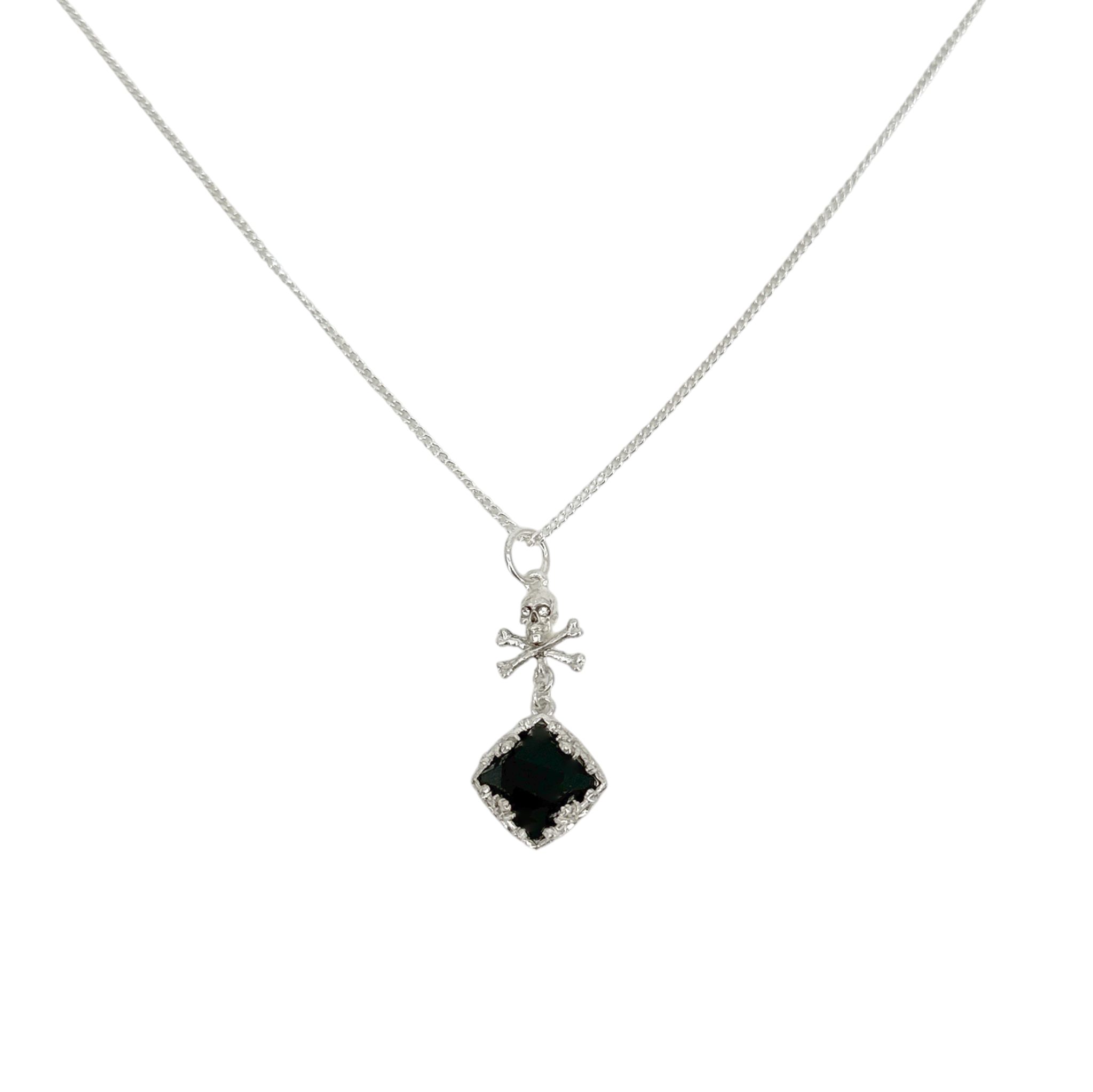 VIRGINS SAINTS & ANGELS VSA Skull Treasure Charm Necklace Chain in Silver Virgins Saints & Angels