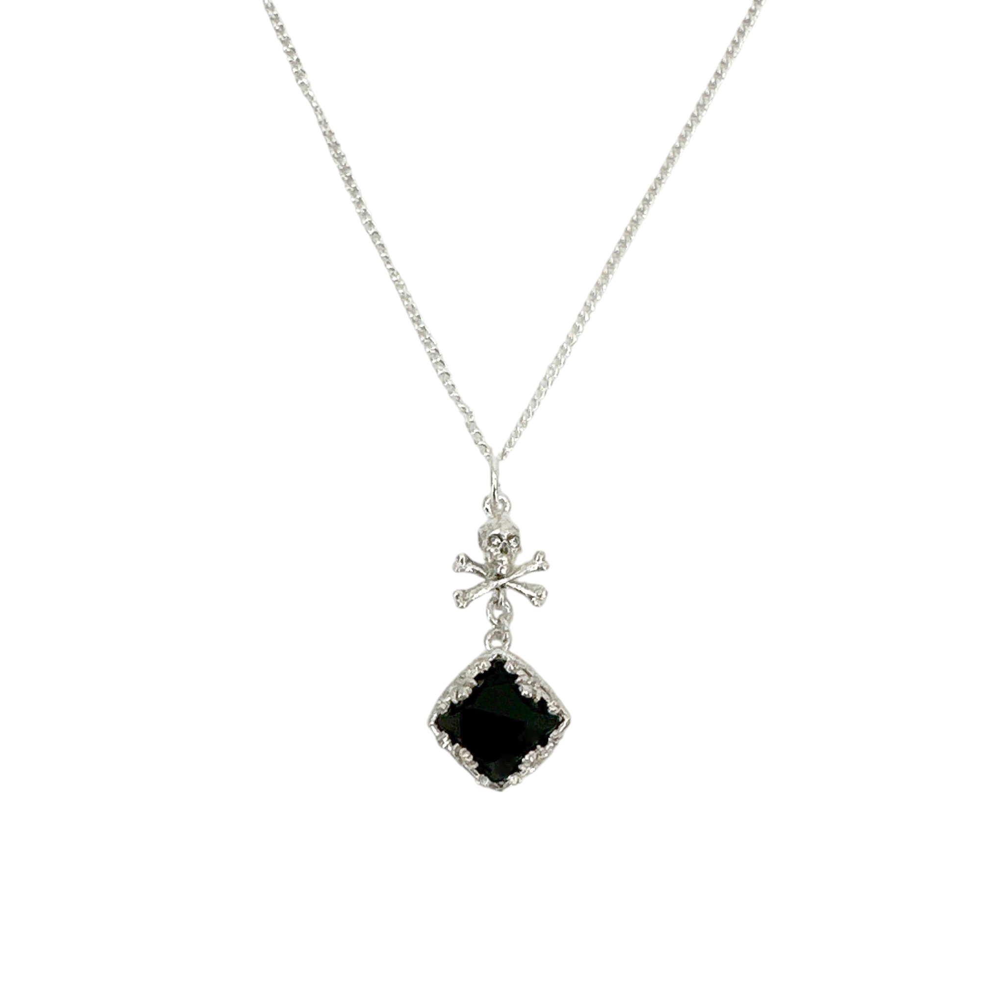 VIRGINS SAINTS & ANGELS VSA Skull Treasure Charm Necklace Chain in Silver Virgins Saints & Angels