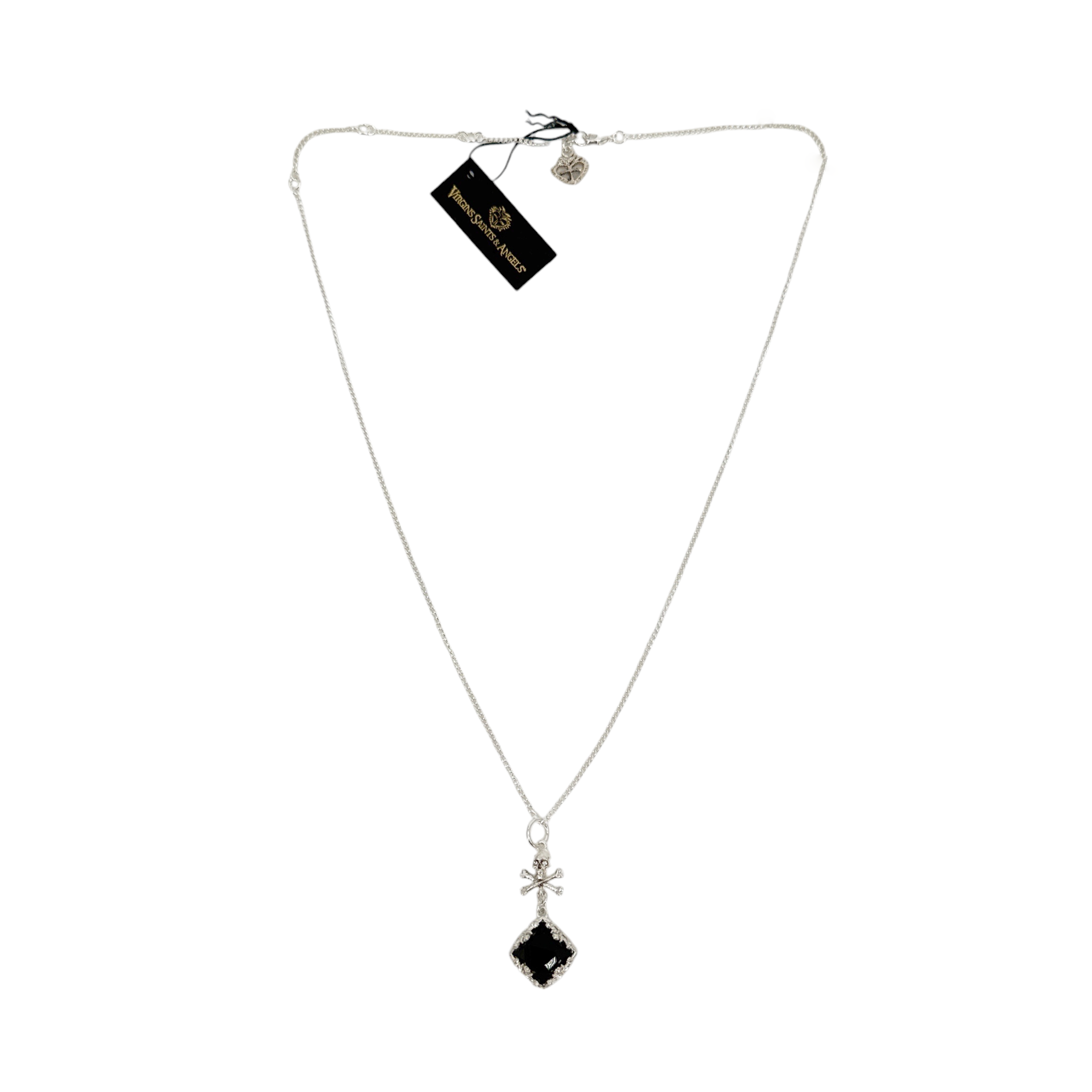 VIRGINS SAINTS & ANGELS VSA Skull Treasure Charm Necklace Chain in Silver Virgins Saints & Angels
