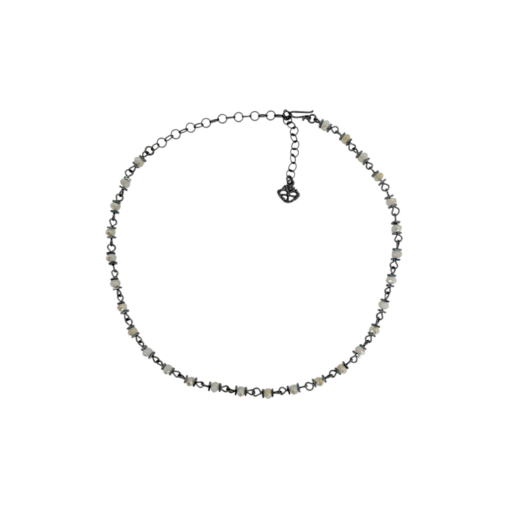 VIRGINS SAINTS & ANGELS VSA Sweetheart Crystal Choker in Gunmetal Virgins Saints & Angels