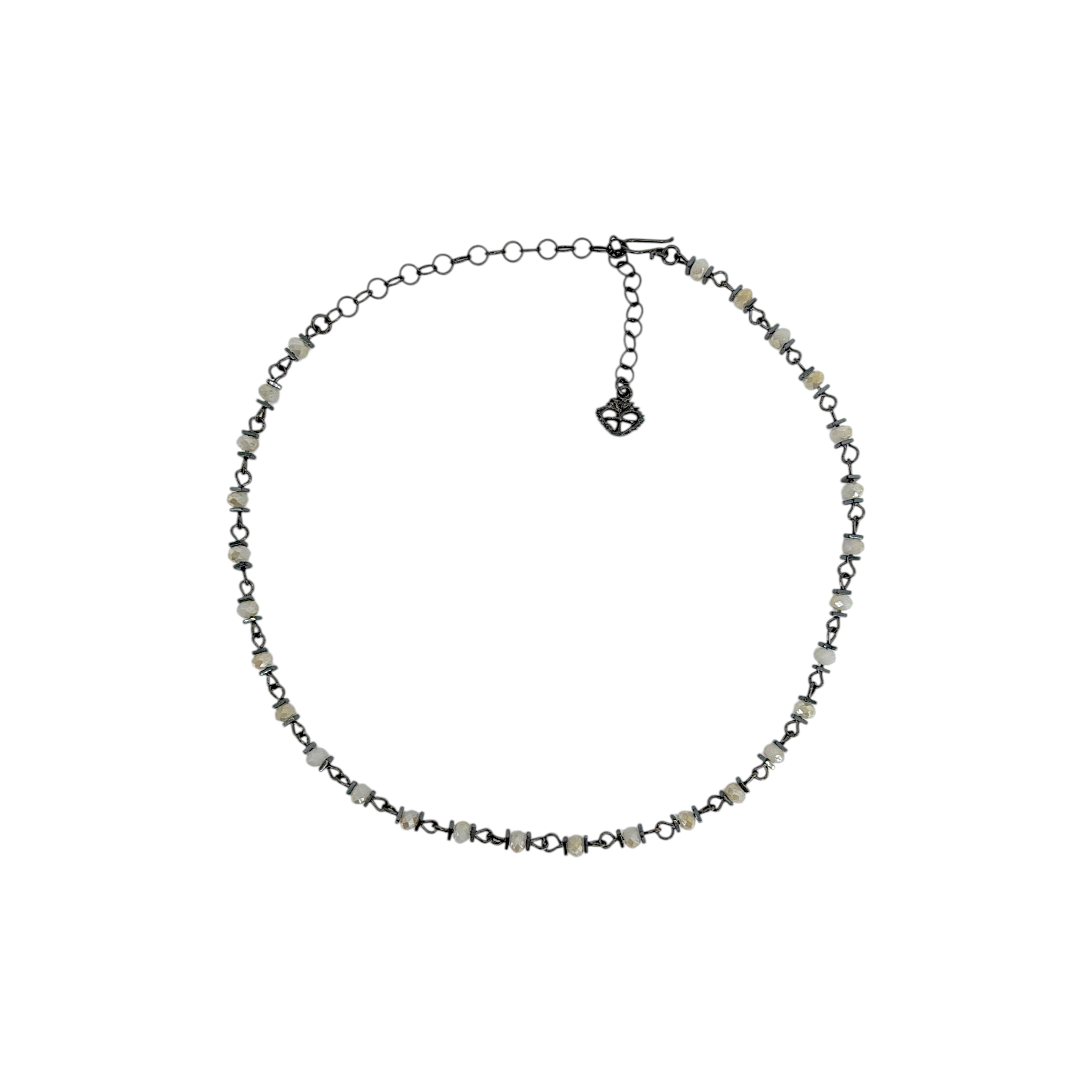 VIRGINS SAINTS & ANGELS VSA Sweetheart Crystal Choker in Gunmetal Virgins Saints & Angels