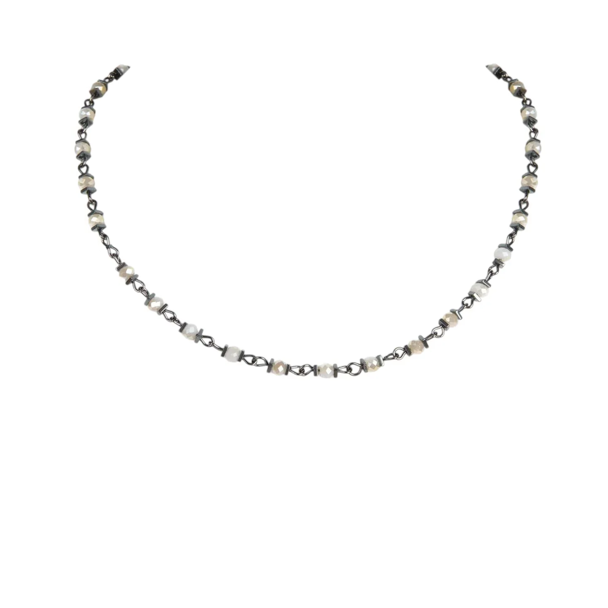VIRGINS SAINTS & ANGELS VSA Sweetheart Crystal Choker in Gunmetal Virgins Saints & Angels