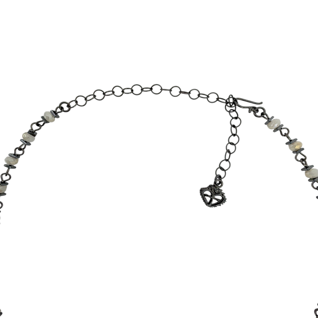 VIRGINS SAINTS & ANGELS VSA Sweetheart Crystal Choker in Gunmetal Virgins Saints & Angels