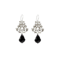VIRGINS SAINTS & ANGELS VSA Vine Drop Earrings in Silver & Jet Virgins Saints & Angels