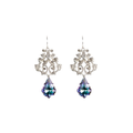 VIRGINS SAINTS & ANGELS VSA Vine Earrings with Cross in Silver & Vitrail Light Virgins Saints & Angels