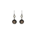 VIRGINS SAINTS & ANGELS VSA Magdalena Sacred Heart Earrings Gunmetal White Opal Virgins Saints & Angels