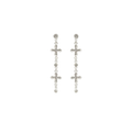 VIRGINS SAINTS & ANGELS VSA Peace Cross 2 Crystal Drop Post Earrings in Silver Virgins Saints & Angels