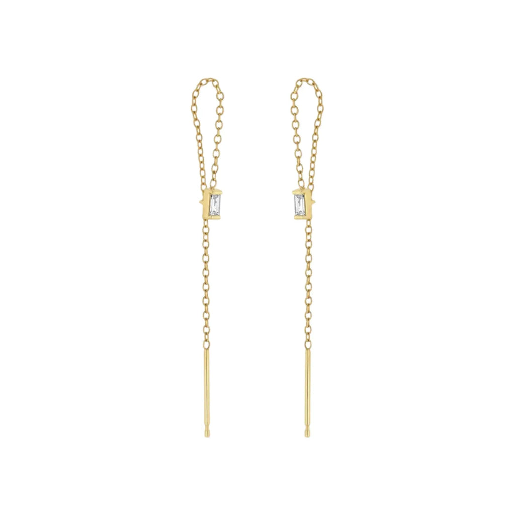 ZOE CHICCO 14k Gold Baguette Diamond Earrings - flyKAMP