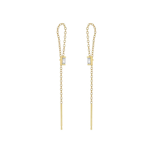 ZOE CHICCO 14k Gold Baguette Diamond Earrings - flyKAMP