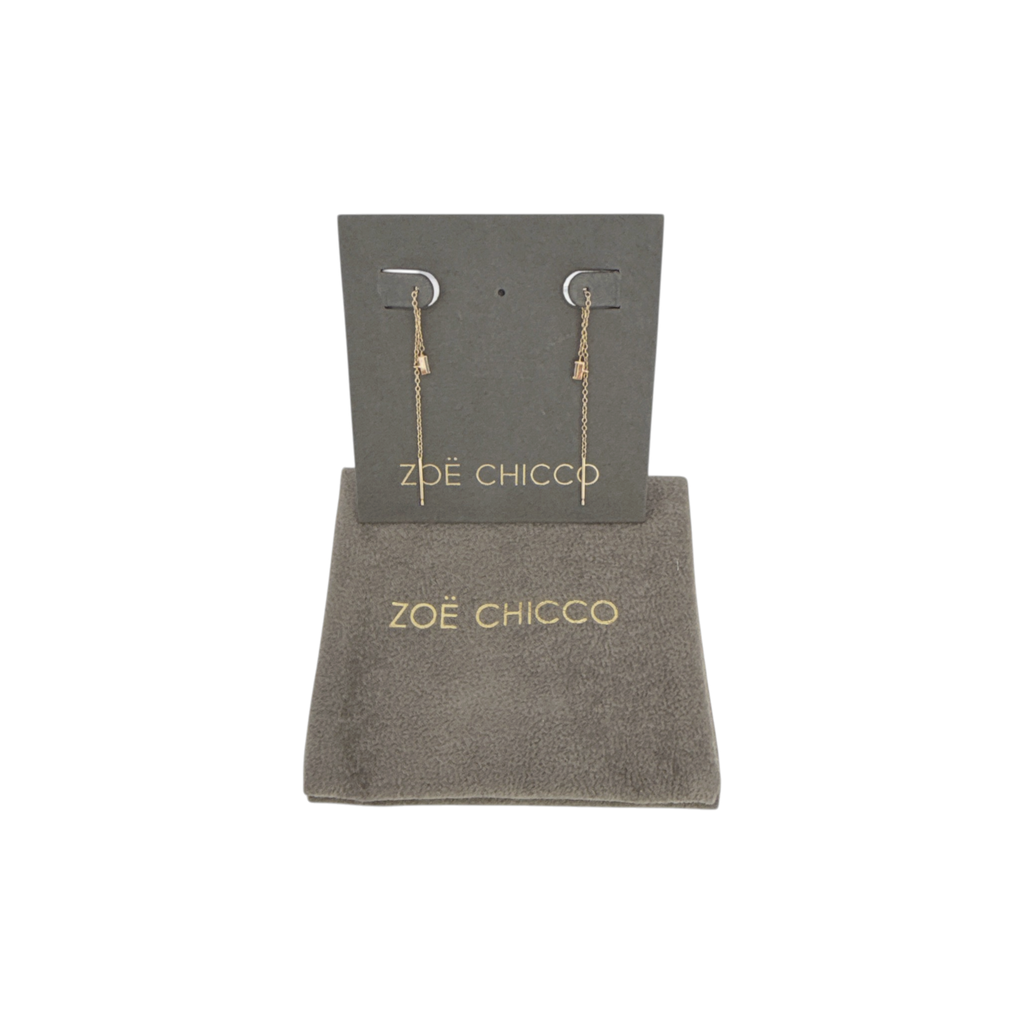 ZOE CHICCO 14k Gold Baguette Diamond Loop Threader Earrings Zoe Chicco