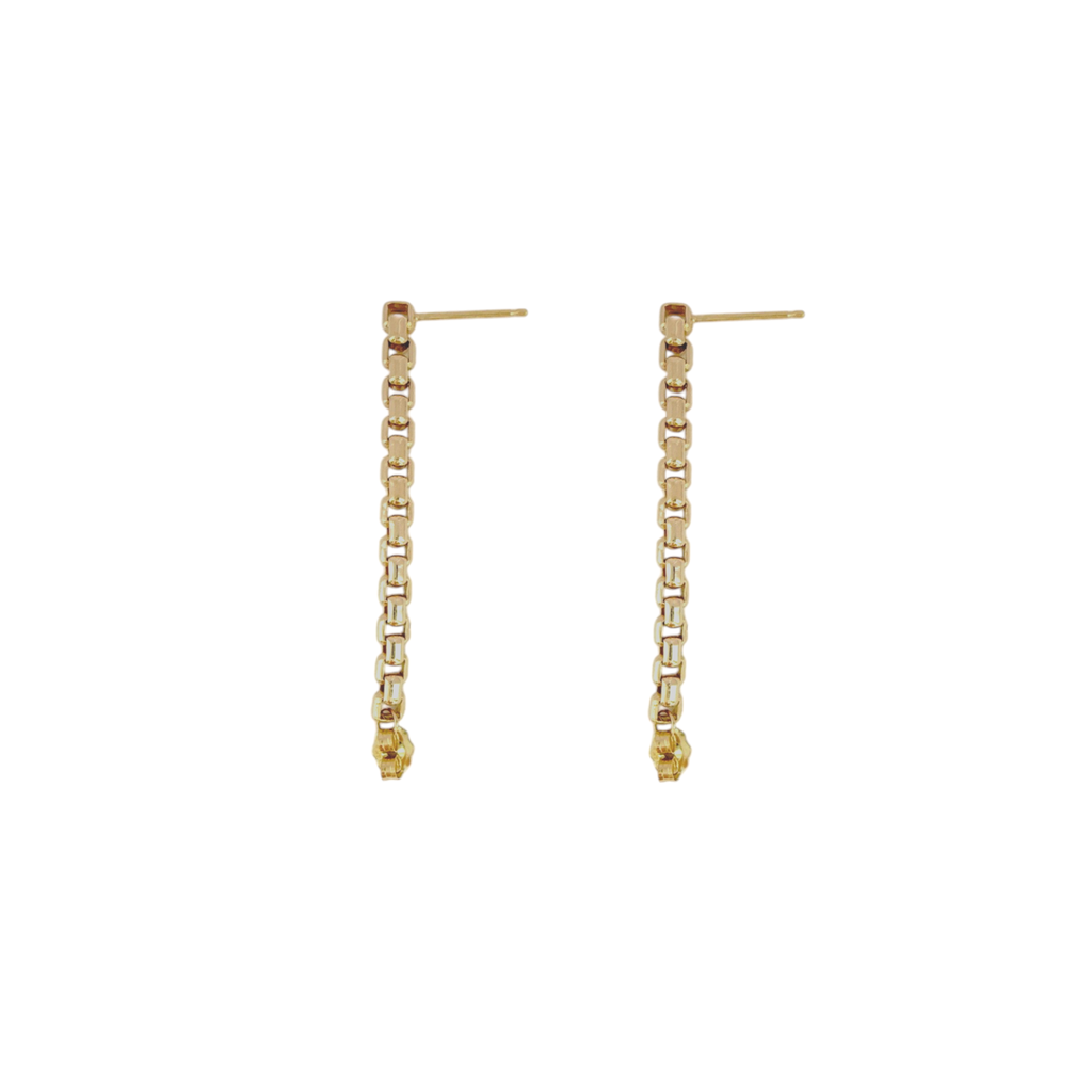 ZOE CHICCO 14k Gold Large Box Chain Huggie Earrings Zoe Chicco