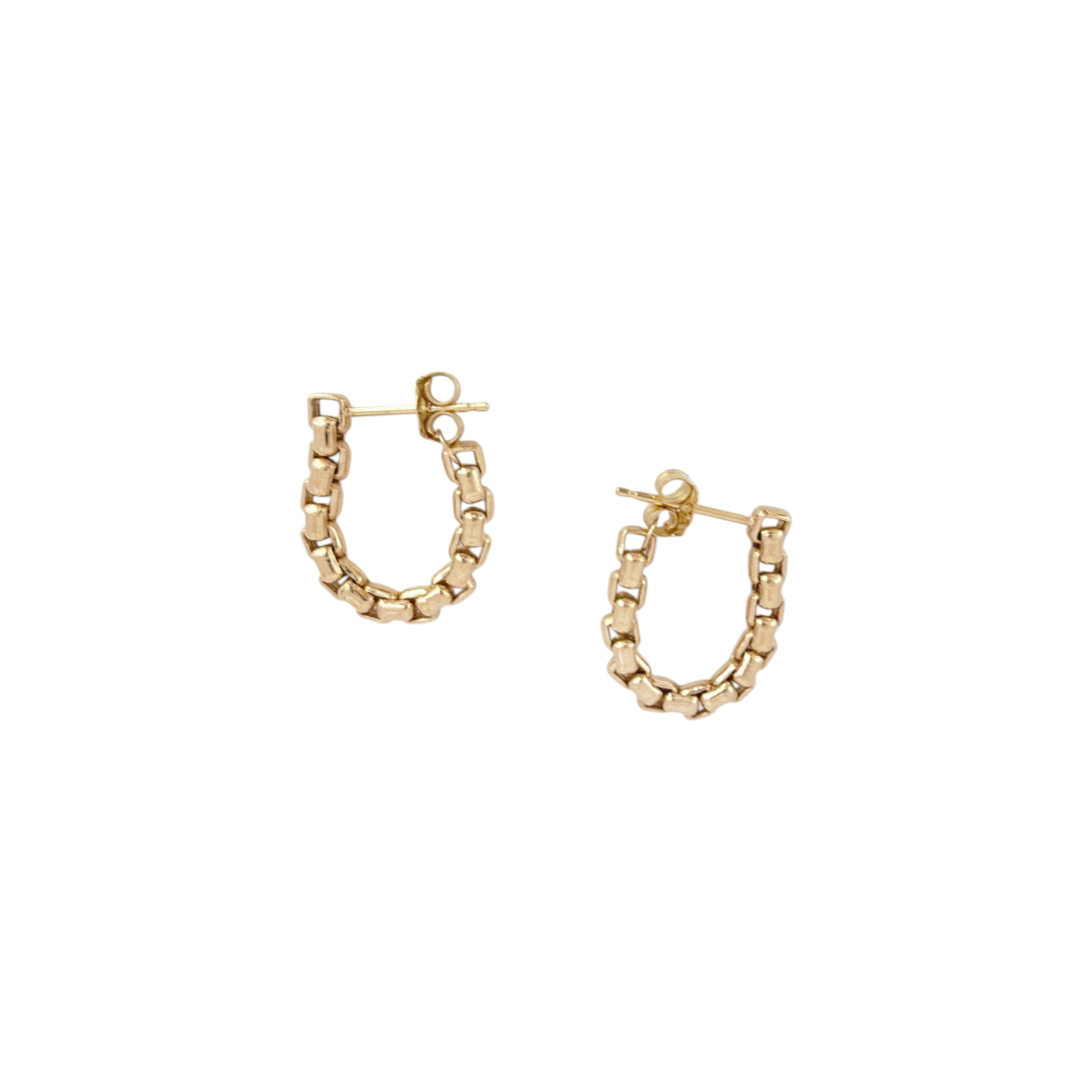 ZOE CHICCO 14k Gold Large Box Chain Huggie Earrings Zoe Chicco