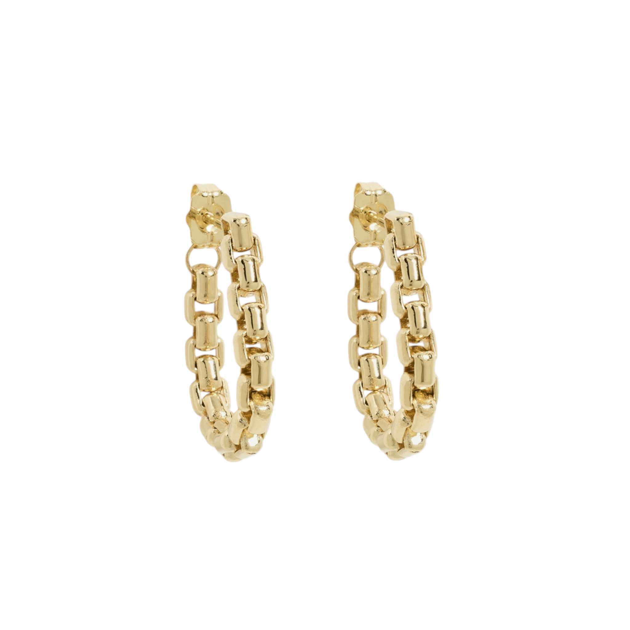 ZOE CHICCO 14k Gold Large Box Chain Huggie Earrings Zoe Chicco