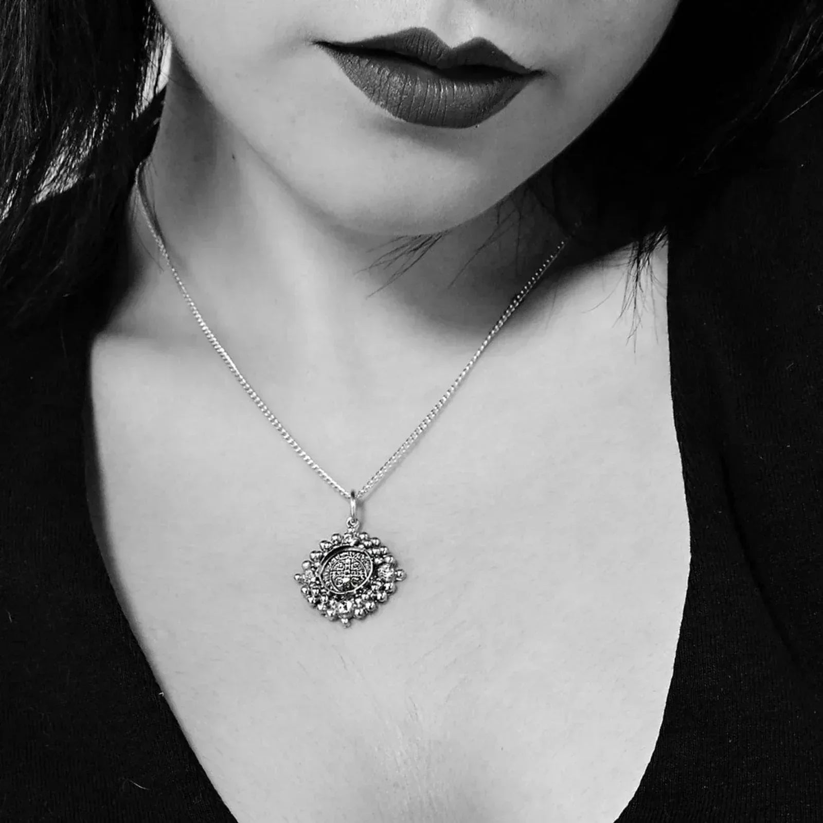 VIRGINS SAINTS & ANGELS VSA Petite Cloister San Benito Charm Necklace in Silver - flyKAMP