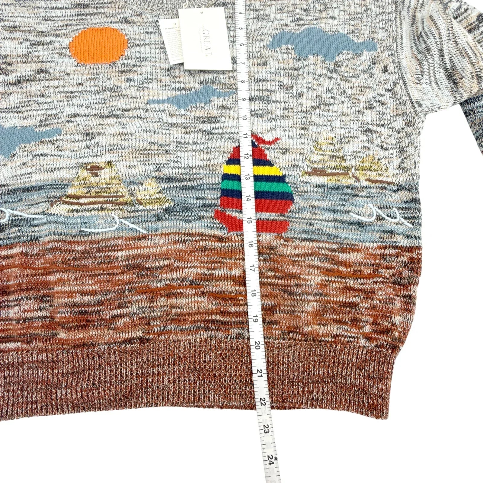 THE GREAT. The Boating Pullover. Sea Breeze Multi 0|XS - flyKAMP